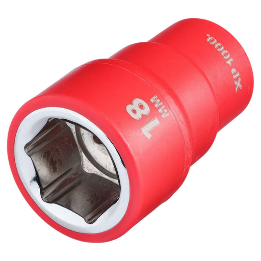 Draper XP1000 VDE Socket, 3/8" Sq. Dr., 18mm Draper - Town Tools