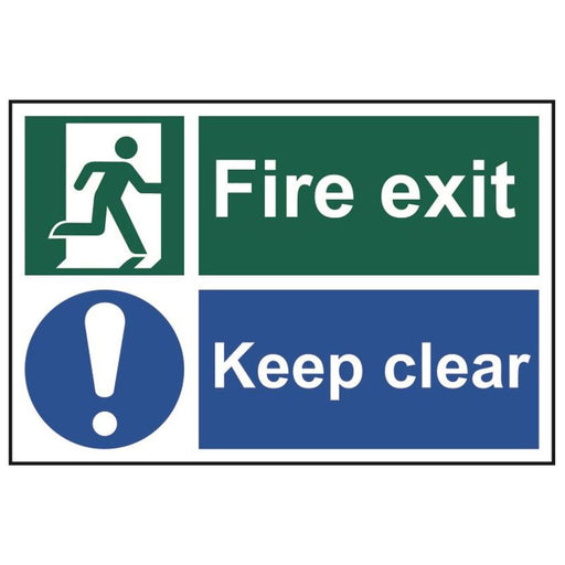 Scan Fire Exit Keep Clear - PVC Sign 300 x 200mm Scan - RockBottom Nothampton