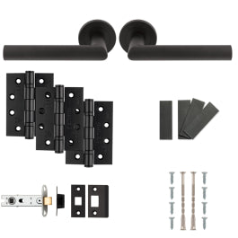 Treviri Lever Fire Door Pack - Matt Black