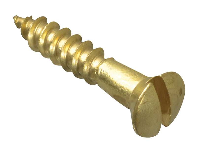 ForgeFix Wood Screw Slotted CSK Brass 3/4in x 6 ForgePack 25