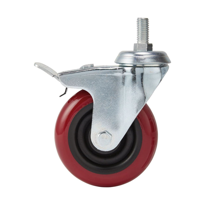 Swivel Bolt Fixing Polyurethane Wheel with Brake, 100mm Diameter, S.W.L. 125kg Draper - Town Tools