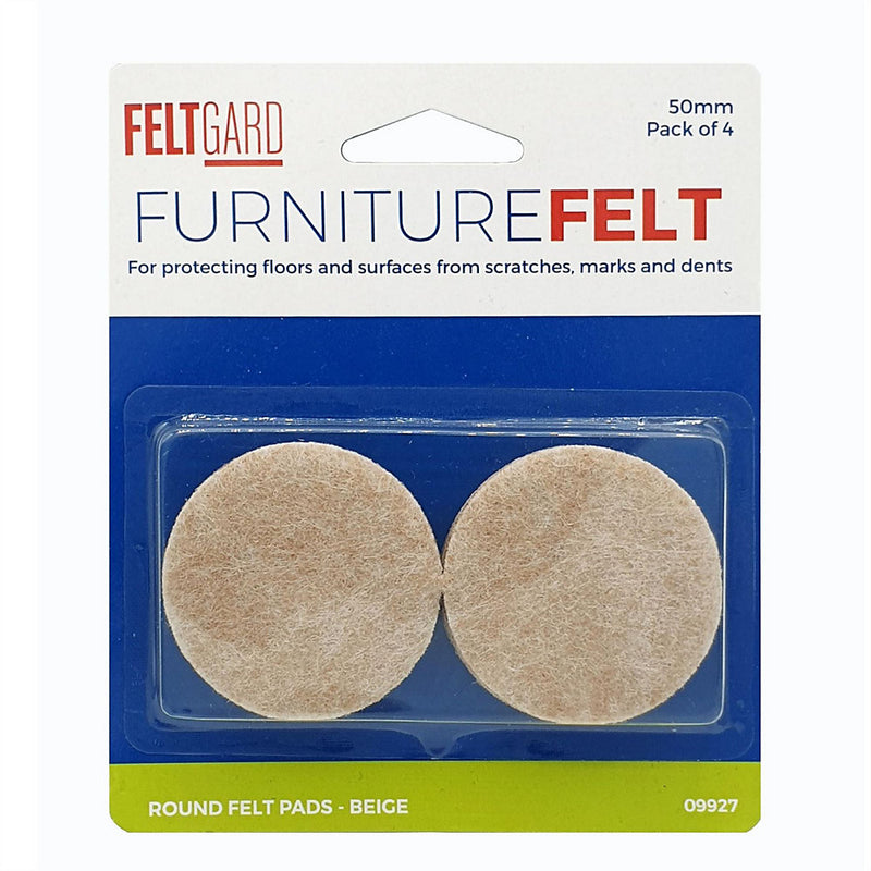 Felt Gard 50mm Round Furniture and Floor Protection Pads (Pack of 4)