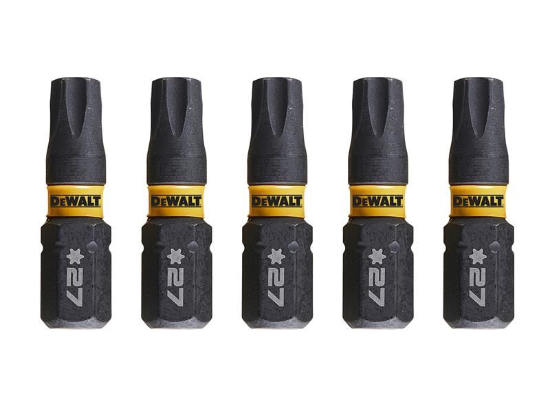 DeWALT Power Tools EXTREME FlexTORQ Bits T27 x 25mm (Pack 5) DeWALT Power Tools - RockBottom Northampton