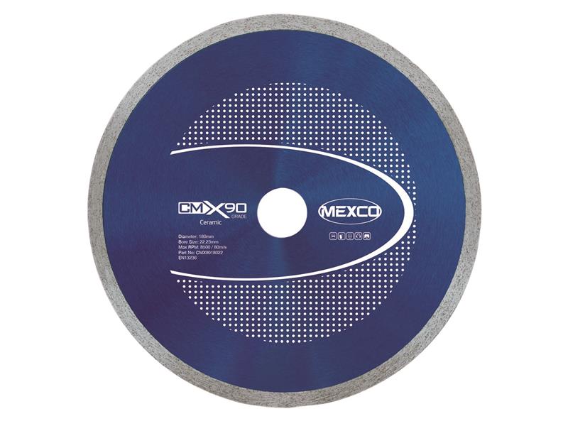 MEXCO X90 Grade Ceramic Materials Diamond Blade 180 x 22mm
