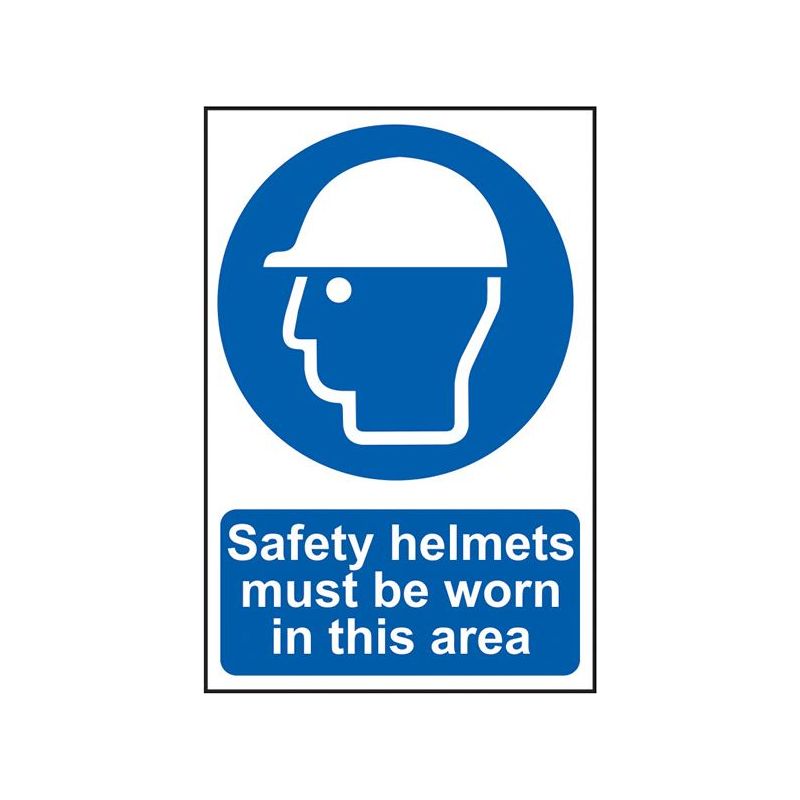 Scan Safety Helmets Must Be Worn In This Area - PVC Sign 400 x 600mm Scan - RockBottom Nothampton