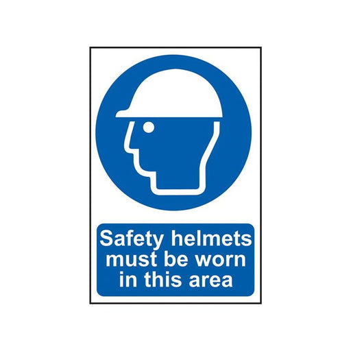 Scan Safety Helmets Must Be Worn In This Area - PVC Sign 400 x 600mm Scan - RockBottom Nothampton