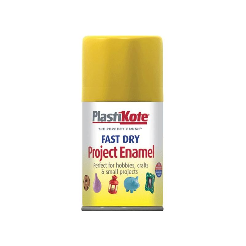 Plastikote Fast Dry Enamel Aerosol Buttercup Yellow 100ml PlastiKote - RockBottom Nothampton