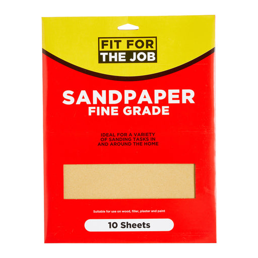 Fit For The Job 10 Sheets Fine Grade Sandpaper
