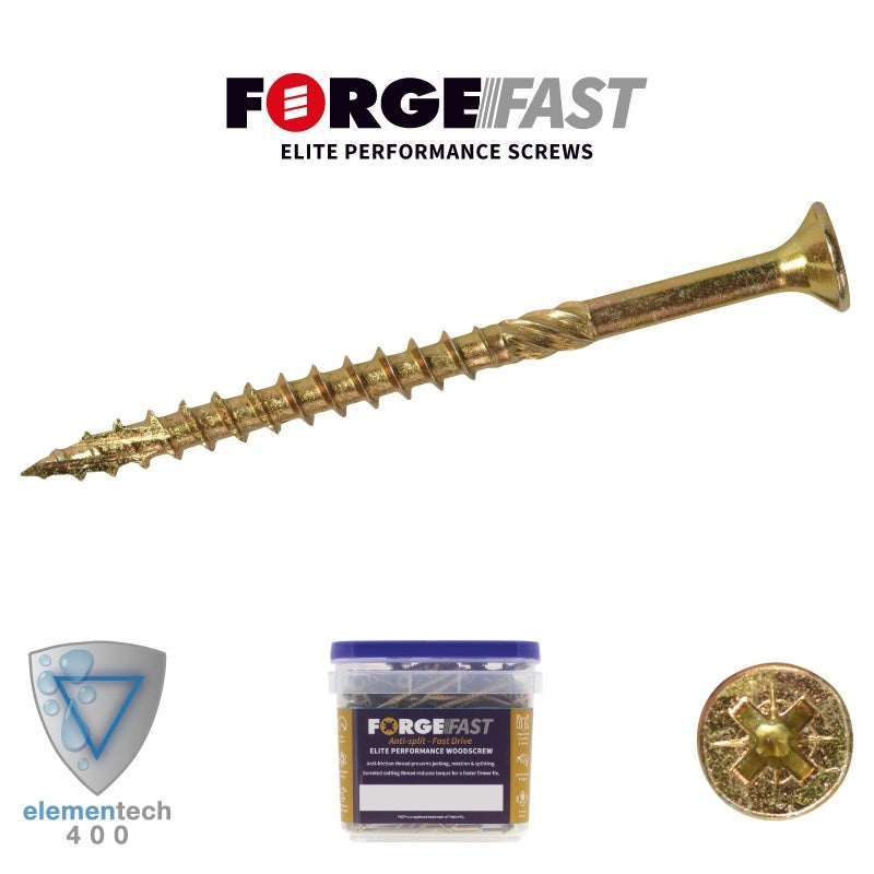 ForgeFast Pozi Comp ZY 4.0x70 Tub 600 Elite Woodscrew
