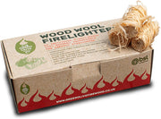 Firewood Wood Wool Firelighters Natural Firelighters for Wood Burners Pizza Oven Campfires BBQ Lighters Eco Pack of 24