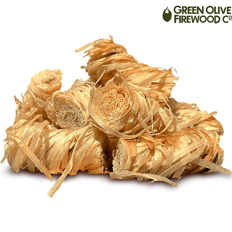 Firewood Wood Wool Firelighters Natural Firelighters for Wood Burners Pizza Oven Campfires BBQ Lighters Eco Pack of 24