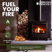Firewood Wood Wool Firelighters Natural Firelighters for Wood Burners Pizza Oven Campfires BBQ Lighters Eco Pack of 24
