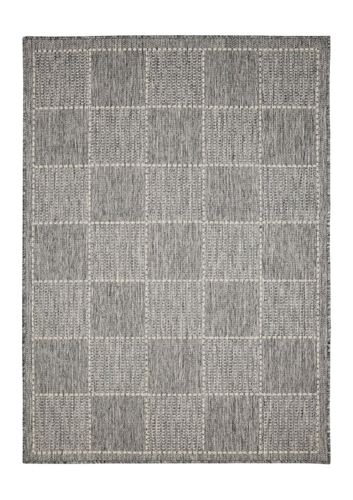 Flatweave Gel Check Mat Steel 40x60cm