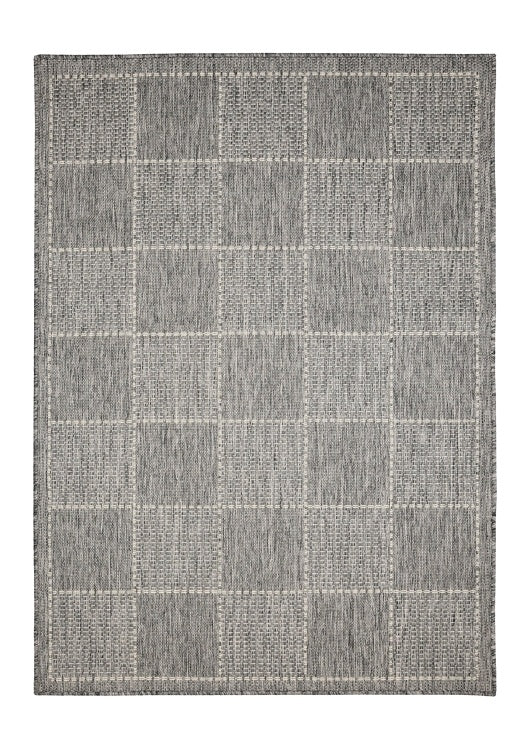 Flatweave Gel Check Mat Steel 40x60cm