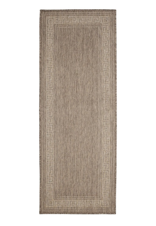 Flatweave Gel Greek Key Runner Latte 60x180cm