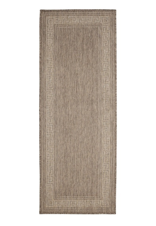 Flatweave Gel Greek Key Runner Latte 60x180cm