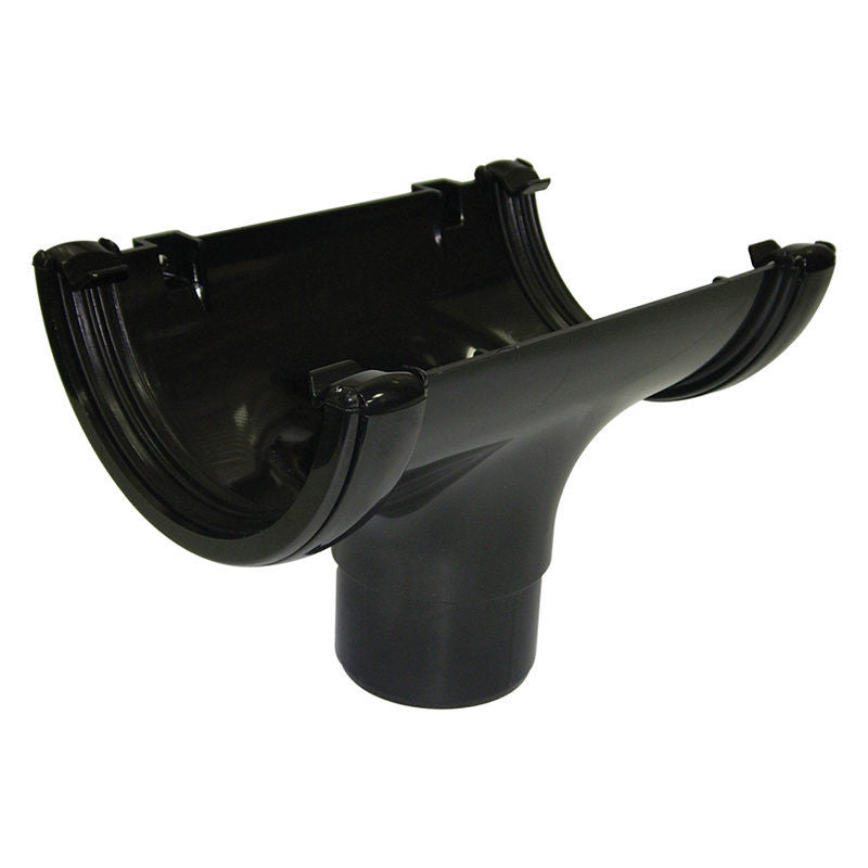 Floplast 112mm round running outlet Black RO1