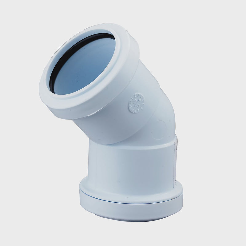 Floplast pushfit waste 135 degree obtuse bend 40mm white