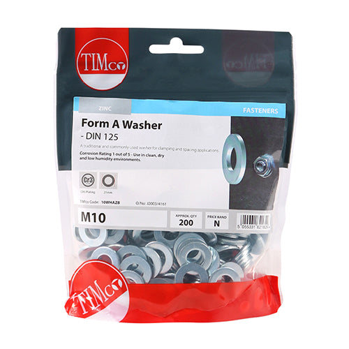 TIMCO Form A Washers DIN125-A Silver — Bag
