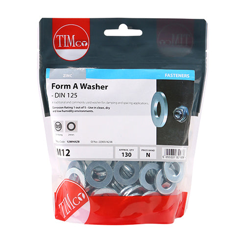 TIMCO Form A Washers DIN125-A Silver — Bag