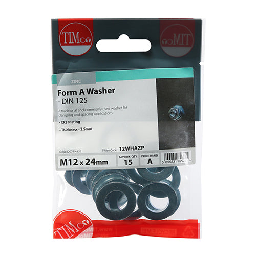 TIMCO Form A Washers DIN125-A Silver — Trade Pack