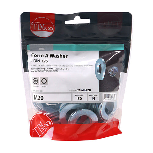 TIMCO Form A Washers DIN125-A Silver — Bag