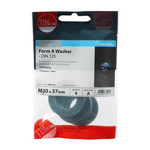 TIMCO Form A Washers DIN125-A Silver — Trade Pack