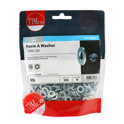 TIMCO Form A Washers DIN125-A Silver — Bag