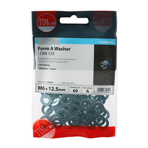 TIMCO Form A Washers DIN125-A Silver — Trade Pack