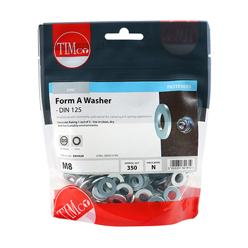 TIMCO Form A Washers DIN125-A Silver — Bag