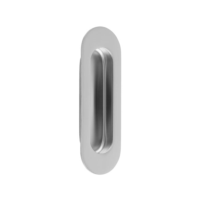 120 X 40Mm - Flush Pull - Oval - Bright Stainless Steel