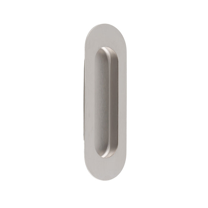 120 X 40Mm - Flush Pull - Oval - Satin Stainless Steel