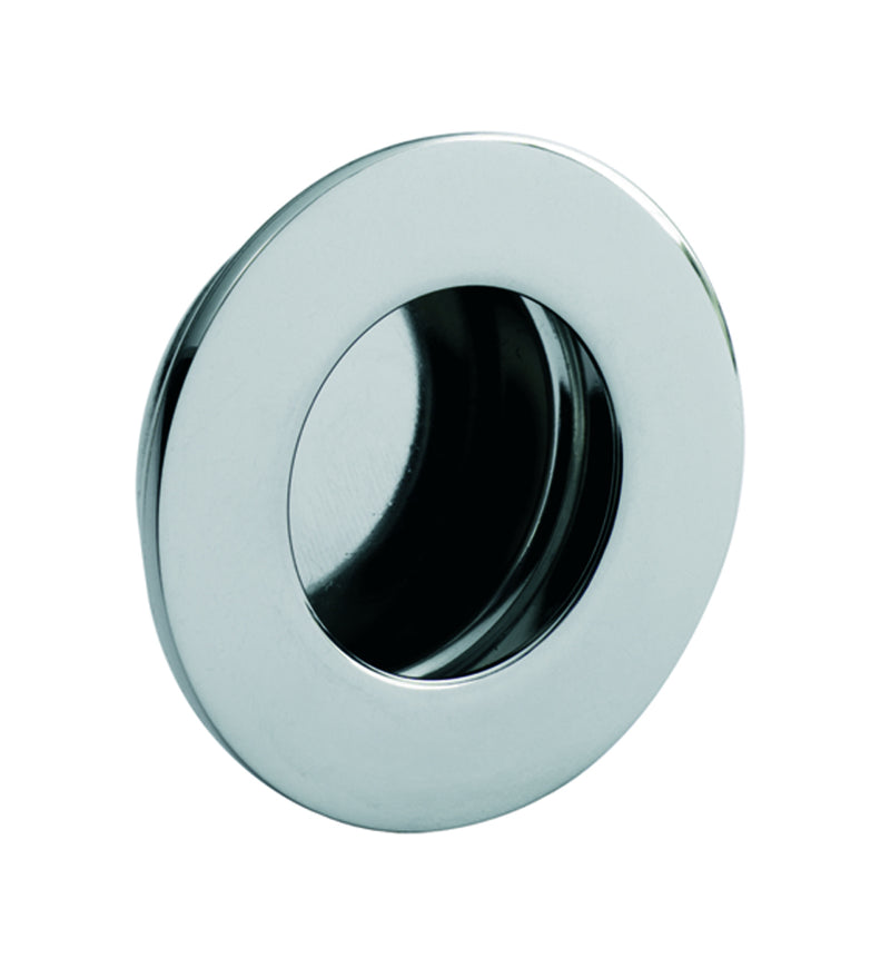 50Mm Dia. - Flush Pull - Circular - Bright Stainless Steel
