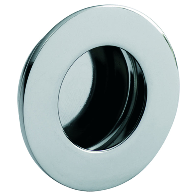 80Mm Dia. - Flush Pull - Circular - Bright Stainless Steel