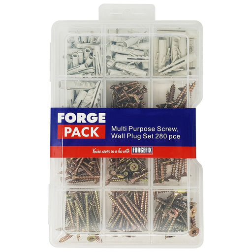 Forge Pack Screw& Wall Plug Set 280Pc