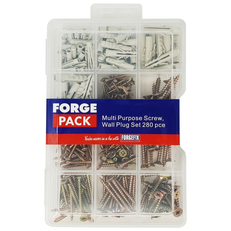 Forge Pack Screw& Wall Plug Set 280Pc