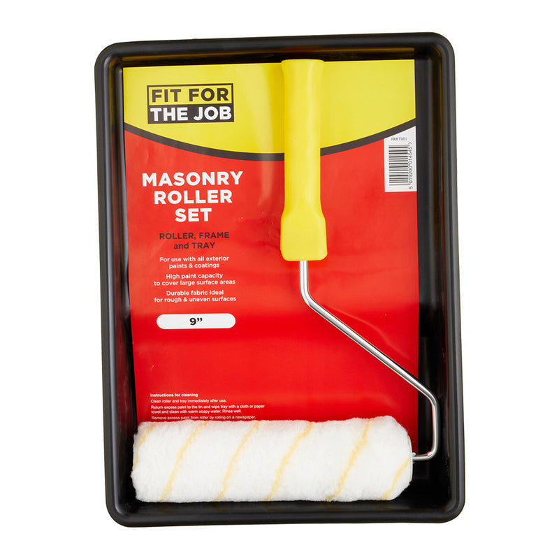 Fit For The Job 9" x 1.5" Long Pile Masonry Roller Set