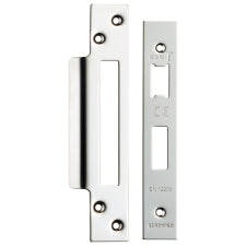 Forend Strike & Fixings - Bas/Ess/Lss - Square - Bright Stainless Steel