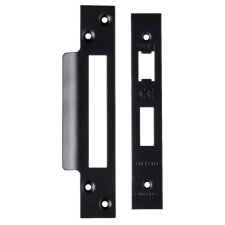 Forend Strike & Fixings - Bas/Ess/Lss - Square - Matt Black