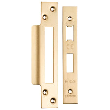 Forend Strike & Fixings - Bas/Ess/Lss - Square - Satin Brass