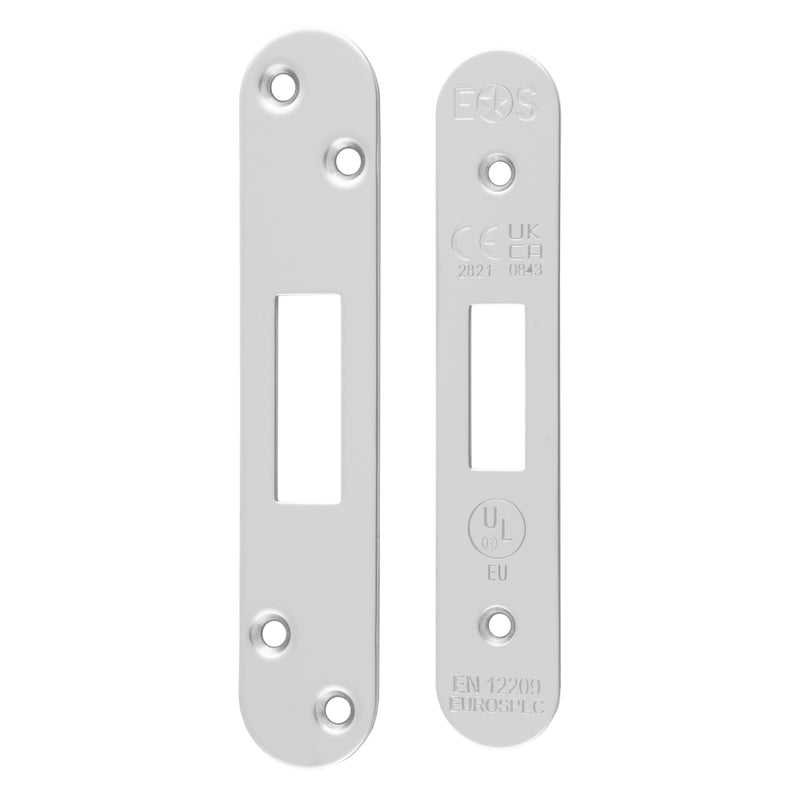 Forend Strike & Fixings - Eds/Lds - Radius - Bright Stainless Steel