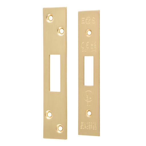 Forend Strike & Fixings - Eds/Lds - Square - Satin Brass