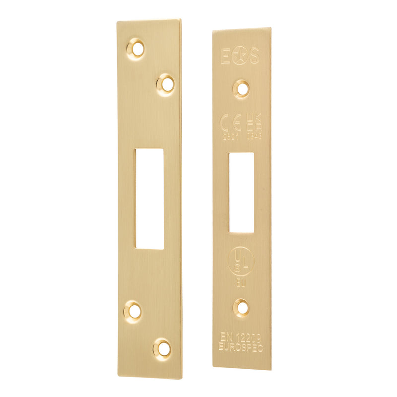 Forend Strike & Fixings - Eds/Lds - Square - Satin Brass