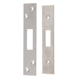 Forend Strike & Fixings - Eds/Lds - Square - Satin Stainless Steel
