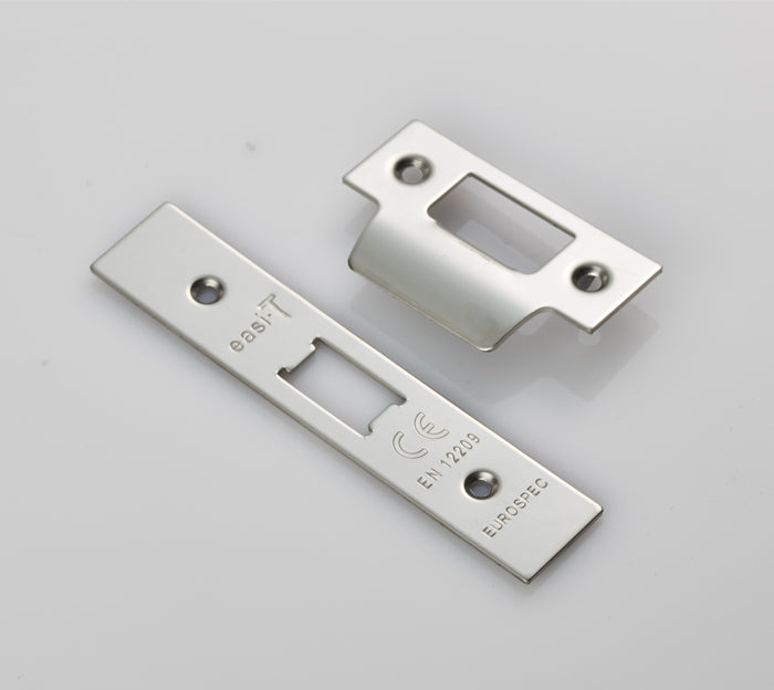 Forend Strike & Fixings - Fll - Square - Bright Stainless Steel