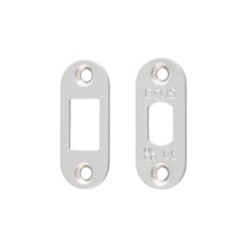 Forend Strike & Fixings - Tld - Radius - Bright Stainless Steel