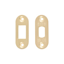Forend Strike & Fixings - Tld - Radius - Satin Brass