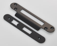 Forend Strike & Fixings - Bas/Ess/Lss - Radius - Matt Black