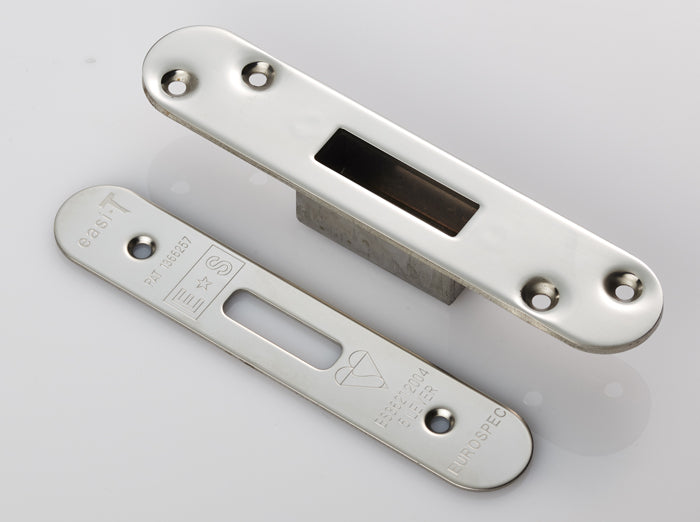 Forend Strike & Fixing Pack - Ldb - Radius - Bright Stainless Steel