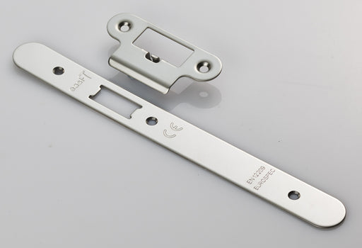Forend Strike & Fixings - Dls0060L - Radius - Bright Stainless Steel